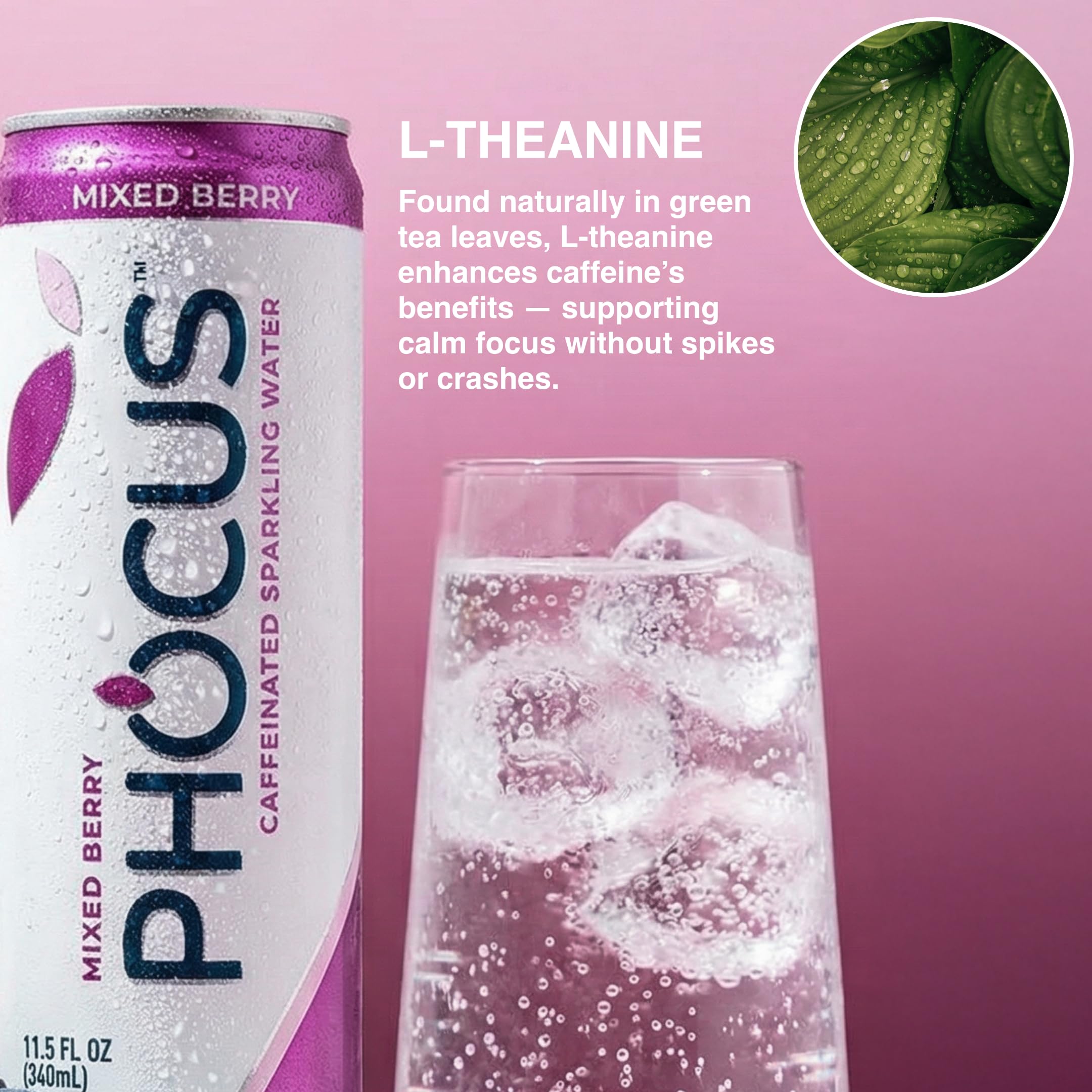 Amazon.com : Phocus Caffeinated Sparkling Water - Mixed Berry